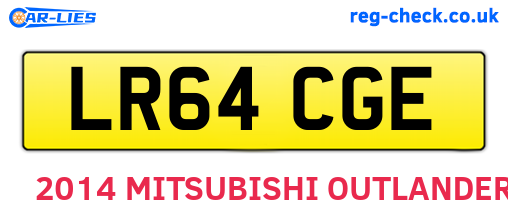 LR64CGE are the vehicle registration plates.