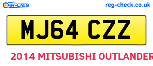 MJ64CZZ are the vehicle registration plates.