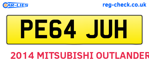 PE64JUH are the vehicle registration plates.