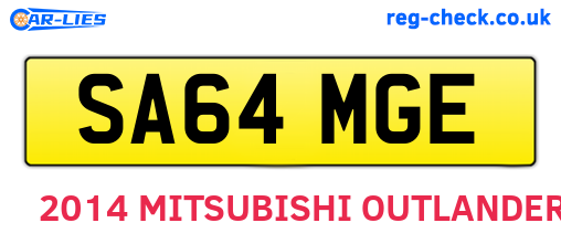 SA64MGE are the vehicle registration plates.