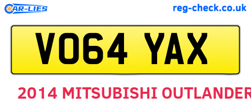 VO64YAX are the vehicle registration plates.