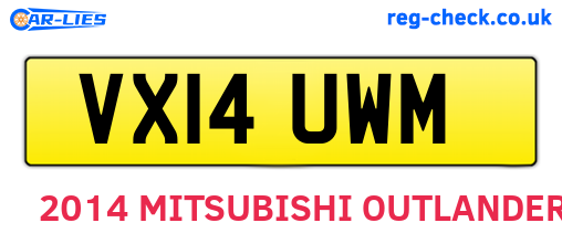VX14UWM are the vehicle registration plates.