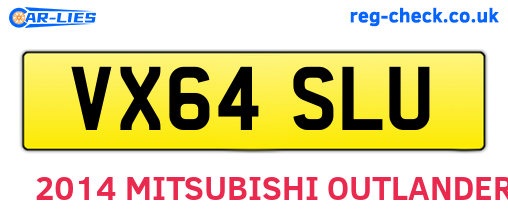 VX64SLU are the vehicle registration plates.
