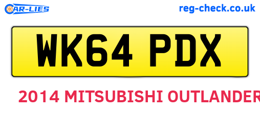 WK64PDX are the vehicle registration plates.