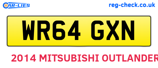 WR64GXN are the vehicle registration plates.