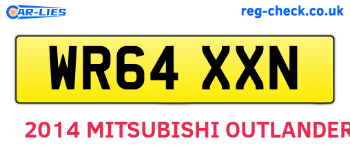 WR64XXN are the vehicle registration plates.
