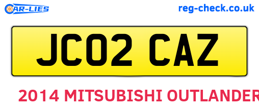 JC02CAZ are the vehicle registration plates.
