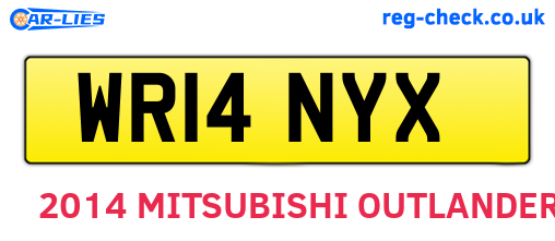 WR14NYX are the vehicle registration plates.