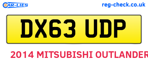 DX63UDP are the vehicle registration plates.