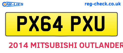 PX64PXU are the vehicle registration plates.
