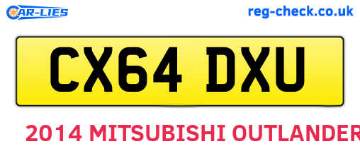 CX64DXU are the vehicle registration plates.
