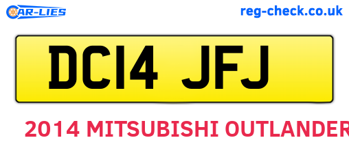 DC14JFJ are the vehicle registration plates.