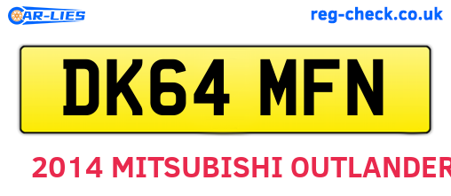 DK64MFN are the vehicle registration plates.