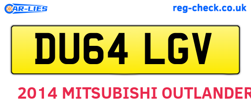 DU64LGV are the vehicle registration plates.