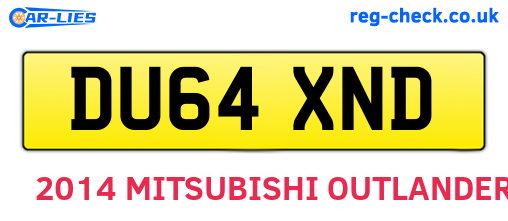 DU64XND are the vehicle registration plates.
