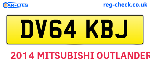 DV64KBJ are the vehicle registration plates.