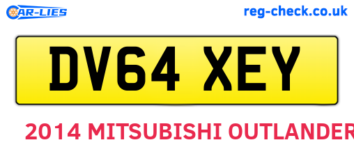 DV64XEY are the vehicle registration plates.