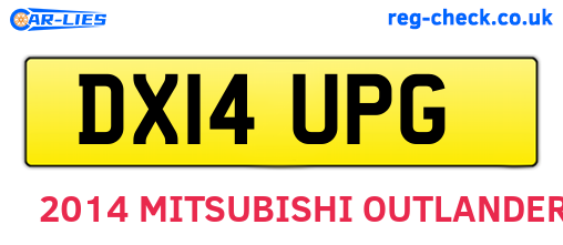 DX14UPG are the vehicle registration plates.
