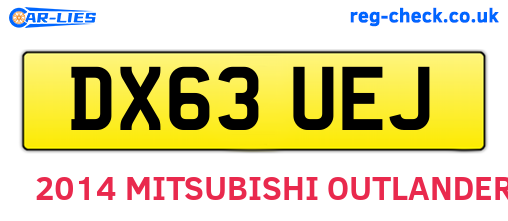 DX63UEJ are the vehicle registration plates.