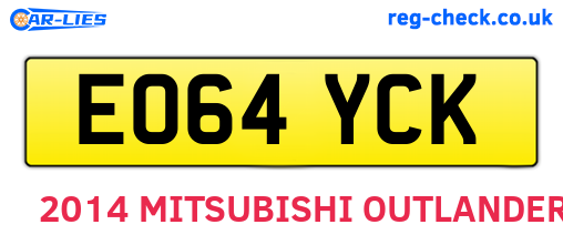 EO64YCK are the vehicle registration plates.