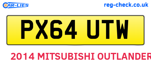 PX64UTW are the vehicle registration plates.