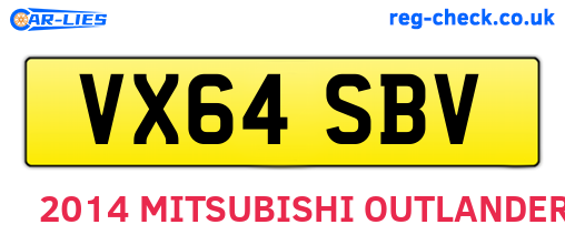 VX64SBV are the vehicle registration plates.