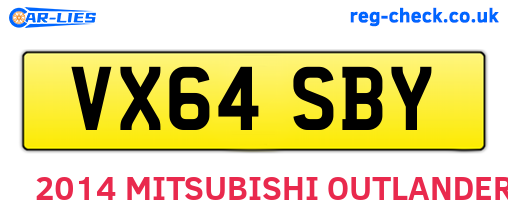 VX64SBY are the vehicle registration plates.