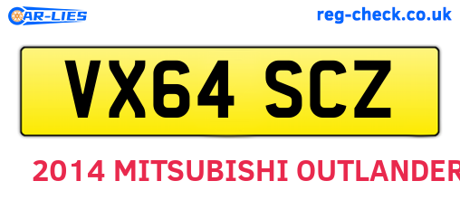 VX64SCZ are the vehicle registration plates.