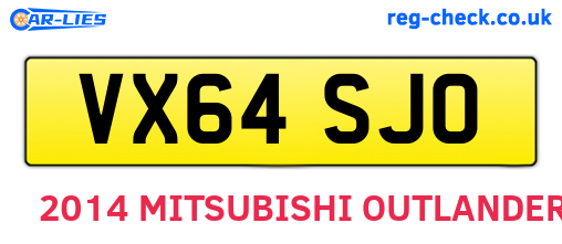 VX64SJO are the vehicle registration plates.