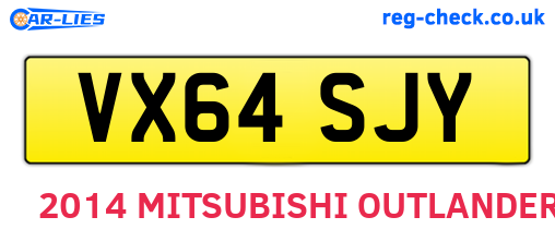VX64SJY are the vehicle registration plates.