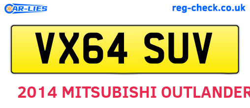 VX64SUV are the vehicle registration plates.