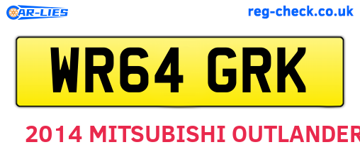 WR64GRK are the vehicle registration plates.