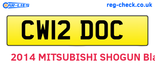 CW12DOC are the vehicle registration plates.