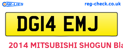 DG14EMJ are the vehicle registration plates.