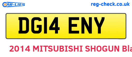 DG14ENY are the vehicle registration plates.