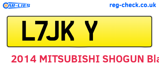 L7JKY are the vehicle registration plates.