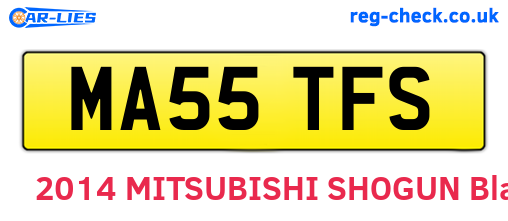 MA55TFS are the vehicle registration plates.