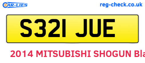 S321JUE are the vehicle registration plates.