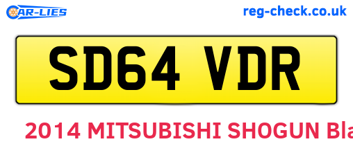SD64VDR are the vehicle registration plates.