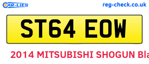 ST64EOW are the vehicle registration plates.
