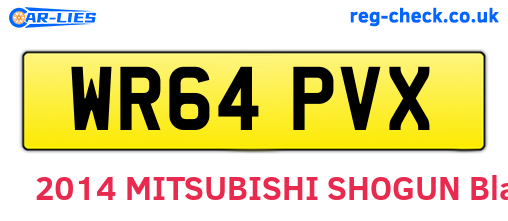WR64PVX are the vehicle registration plates.
