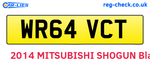 WR64VCT are the vehicle registration plates.