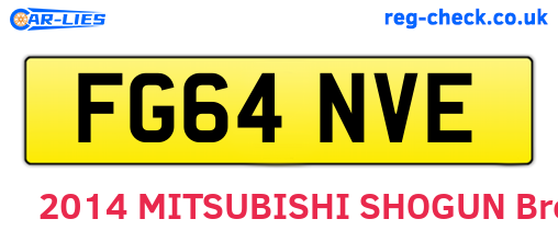 FG64NVE are the vehicle registration plates.