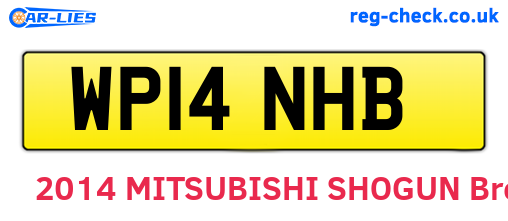 WP14NHB are the vehicle registration plates.