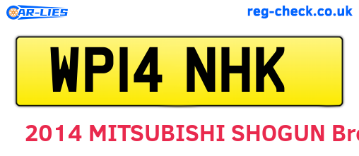 WP14NHK are the vehicle registration plates.