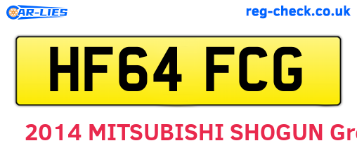 HF64FCG are the vehicle registration plates.
