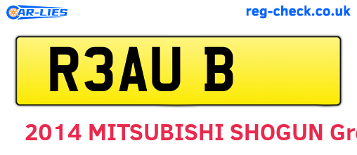 R3AUB are the vehicle registration plates.