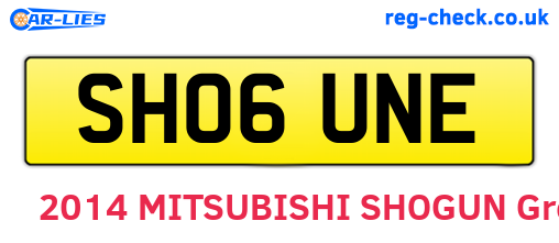 SH06UNE are the vehicle registration plates.