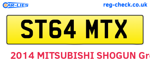 ST64MTX are the vehicle registration plates.