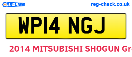 WP14NGJ are the vehicle registration plates.